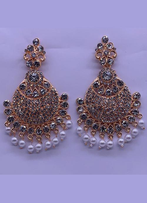 Rose Gold Stone Studded Fancy Earrings